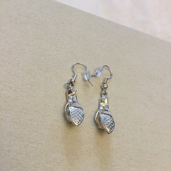 Silver High-Heel Shoes Crystals  Earrings - Picture 4 of 6